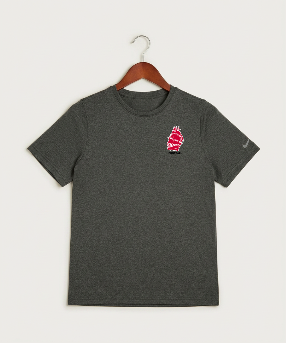 Amboy Football general - Dark Smoke Heather Nike Youth Swoosh Sleeve rLegend Tee NKDX8787
