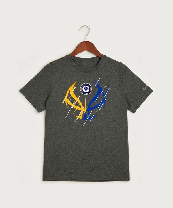 Davenport North High School Basketball Team Store - Dark Smoke Heather Nike Youth Swoosh Sleeve rLegend Tee NKDX8787