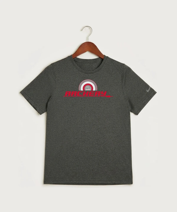 Heart Shot Ministry Archery Team Store - Dark Smoke Heather Nike Youth Swoosh Sleeve rLegend Tee NKDX8787