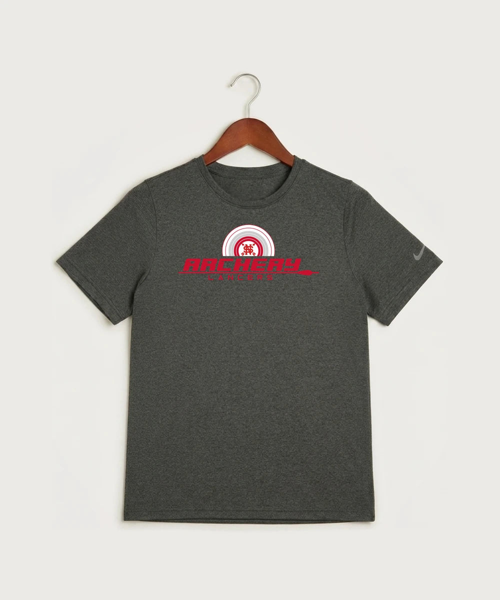 Lancer Archer Club Archery Team Store - Dark Smoke Heather Nike Youth Swoosh Sleeve rLegend Tee NKDX8787