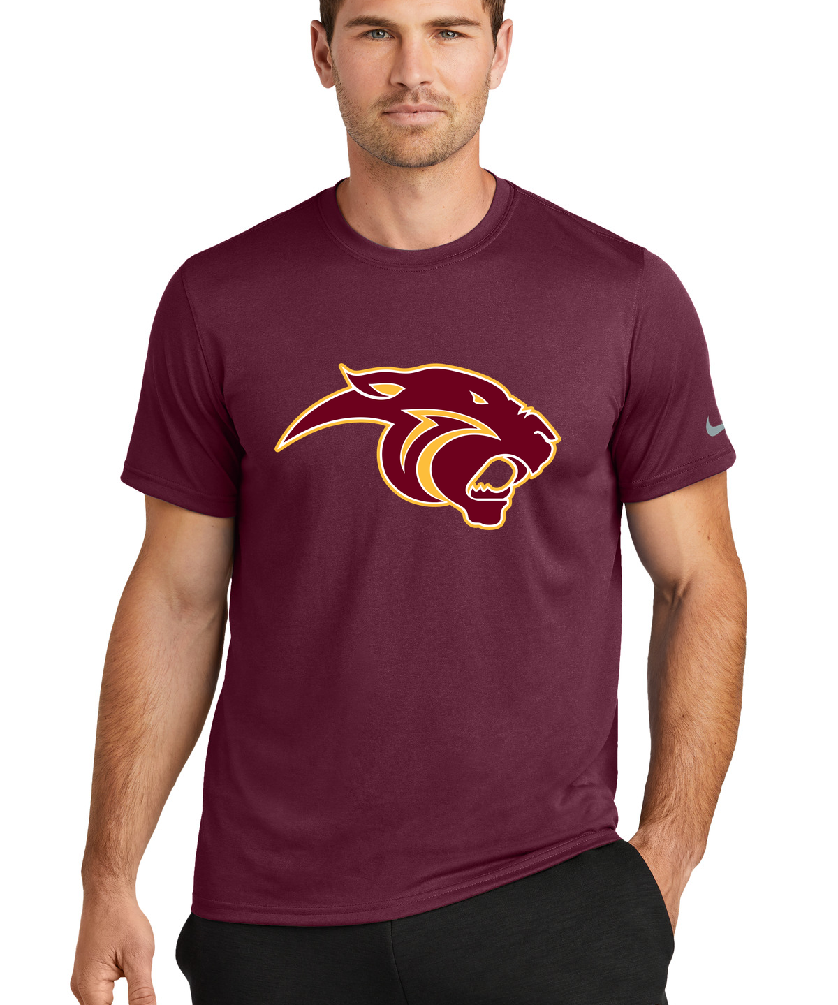 Pine Island Football - Deep Maroon Nike Swoosh Sleeve rLegend Tee NKDX8730