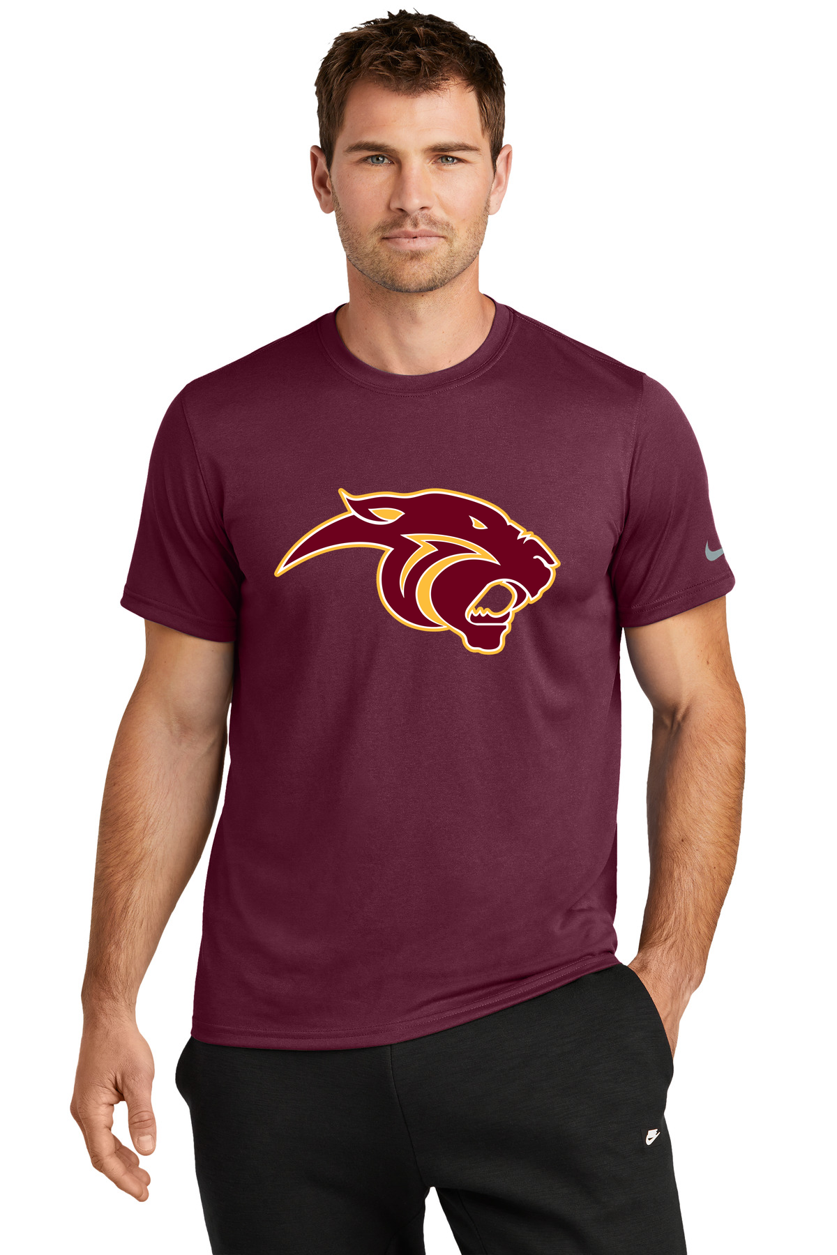 Pine Island Football - Deep Maroon Nike Swoosh Sleeve rLegend Tee NKDX8730