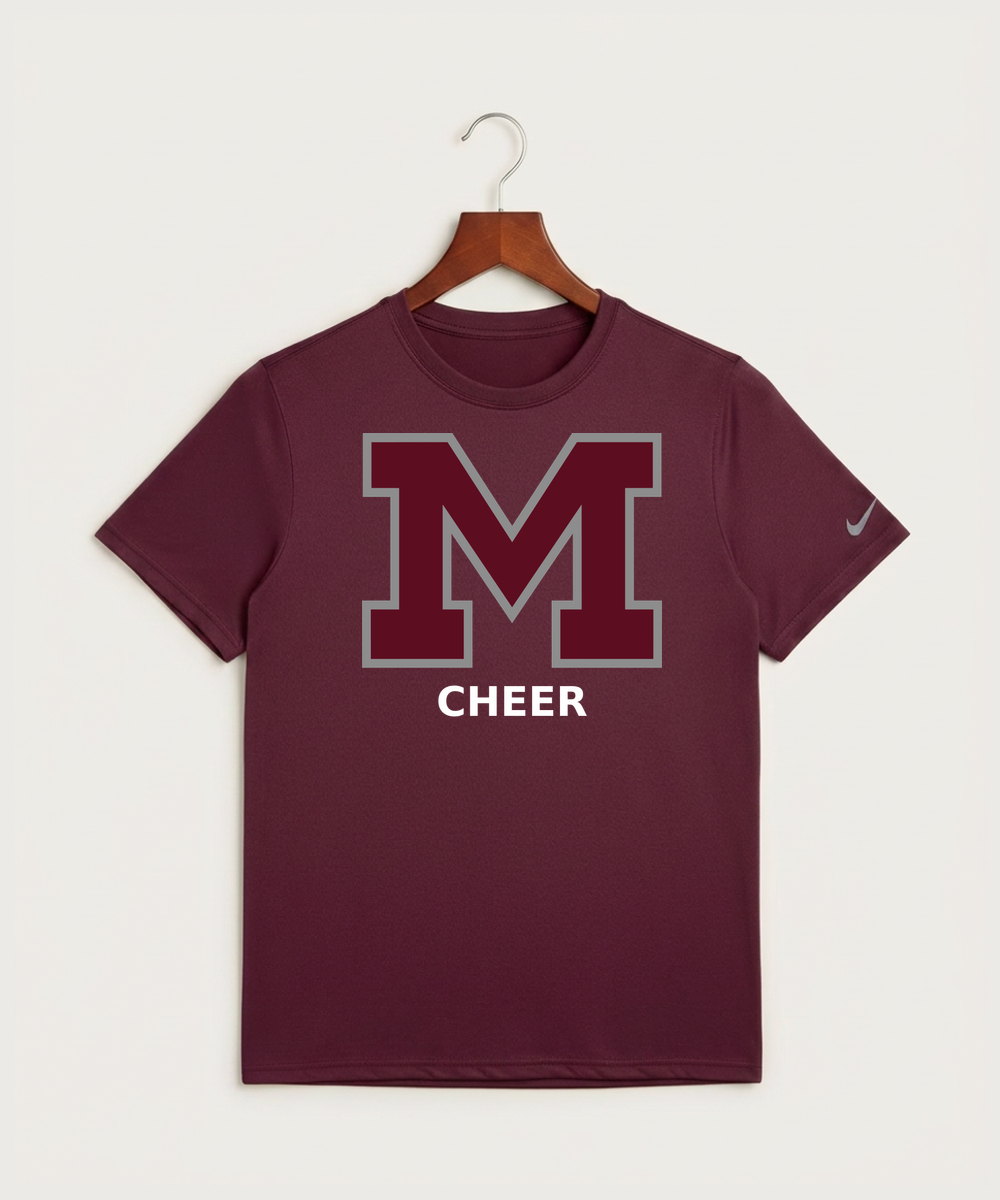 Moline Cheer general - Deep Maroon Nike Swoosh Sleeve rLegend Tee NKDX8730