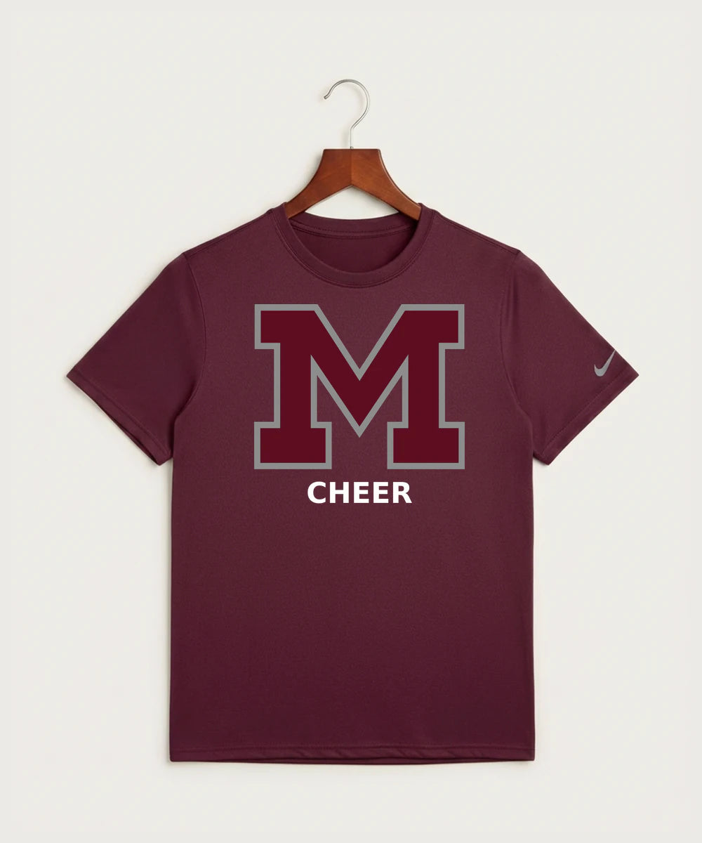 Moline Cheer general - Deep Maroon Nike Swoosh Sleeve rLegend Tee NKDX8730