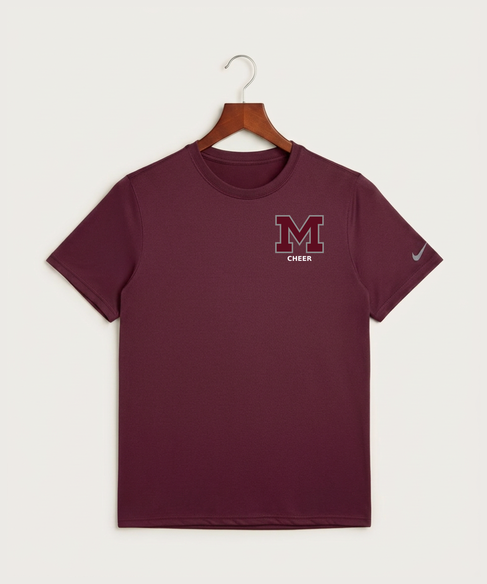 Moline Cheer general - Deep Maroon Nike Swoosh Sleeve rLegend Tee NKDX8730
