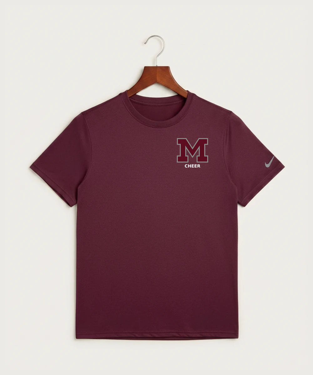 Moline Cheer general - Deep Maroon Nike Swoosh Sleeve rLegend Tee NKDX8730