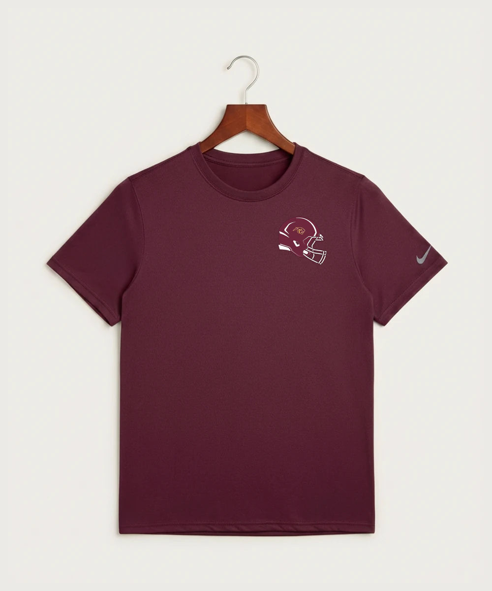 Pine Island High School Football (Boys) - Deep Maroon Nike Swoosh Sleeve rLegend Tee NKDX8730