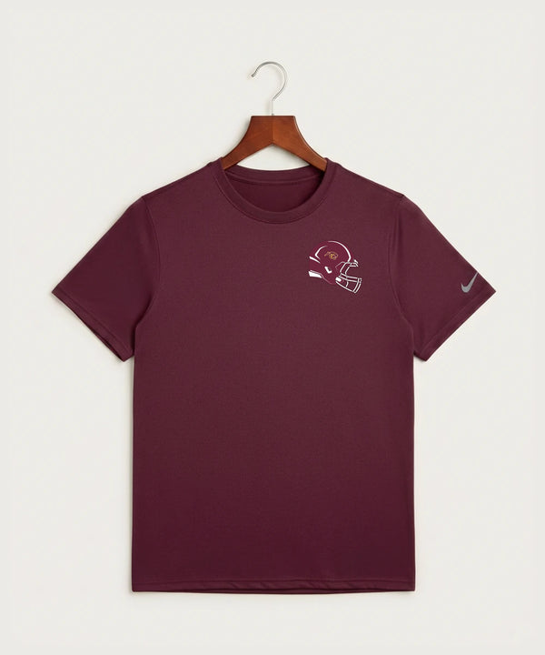 Pine Island High School Football (Boys) - Deep Maroon Nike Swoosh Sleeve rLegend Tee NKDX8730