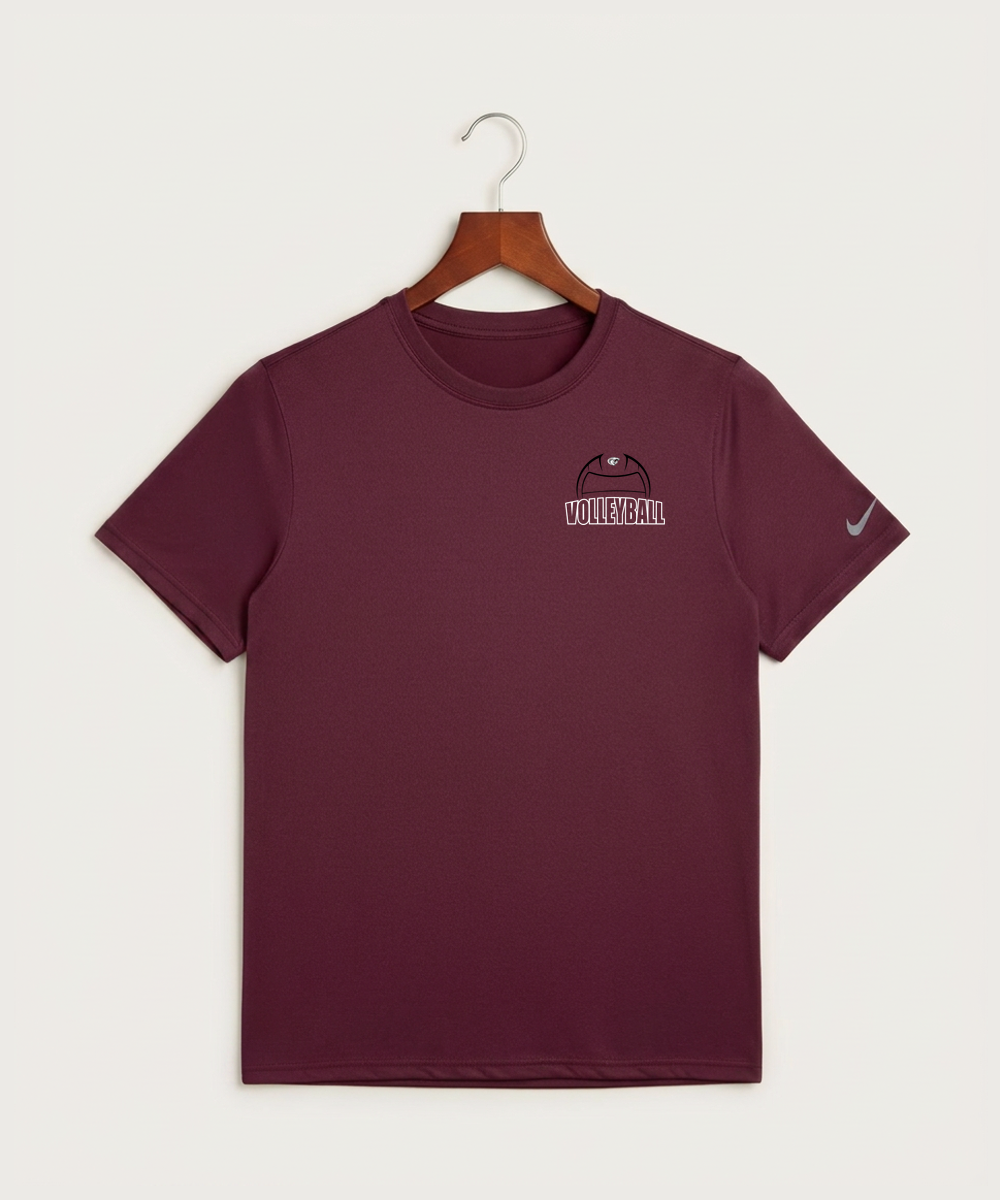 Triton High School Volleyball (Girls) - Deep Maroon Nike Swoosh Sleeve rLegend Tee NKDX8730