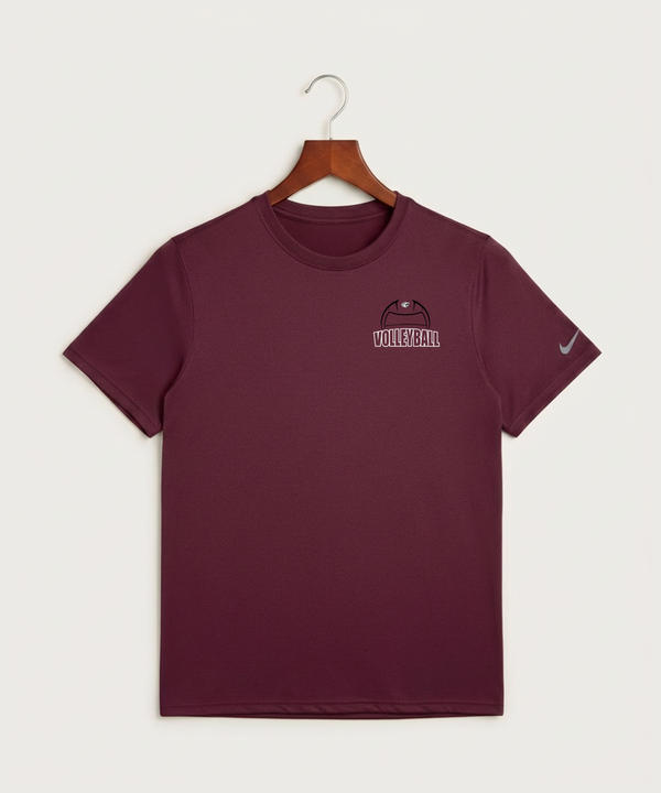 Triton High School Volleyball (Girls) - Deep Maroon Nike Swoosh Sleeve rLegend Tee NKDX8730