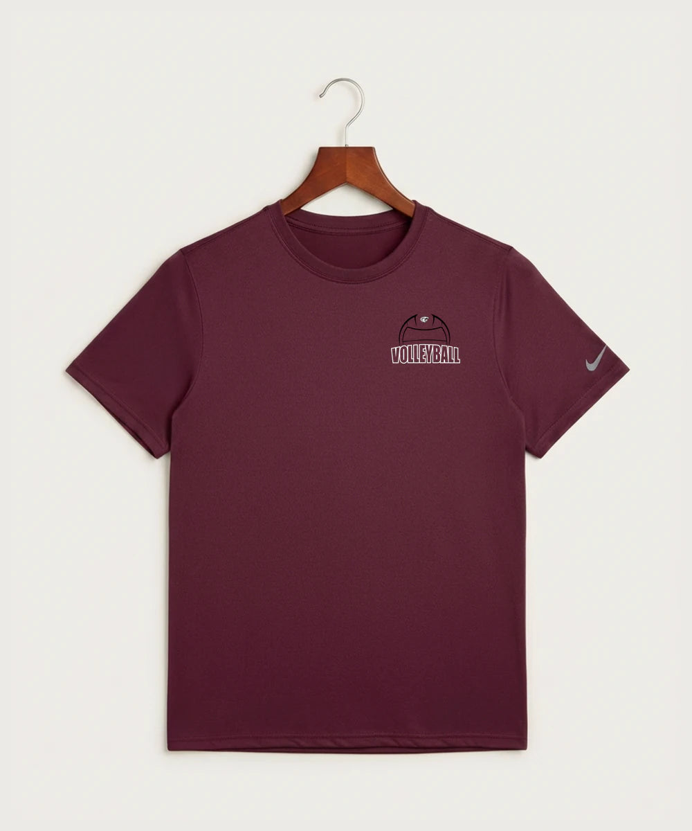 Triton High School Volleyball (Girls) - Deep Maroon Nike Swoosh Sleeve rLegend Tee NKDX8730
