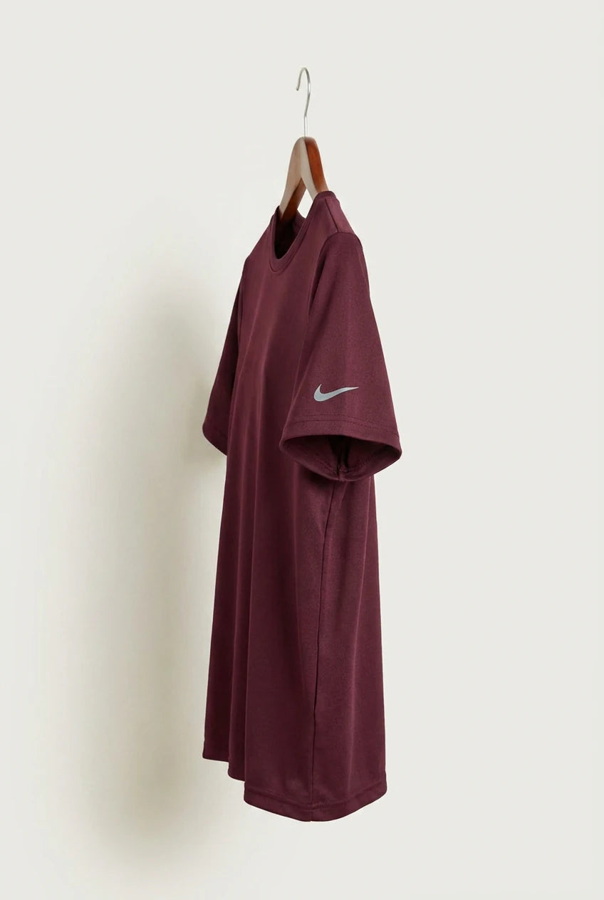 Moline Cheer general - Deep Maroon Nike Youth Swoosh Sleeve rLegend Tee NKDX8787 (side)