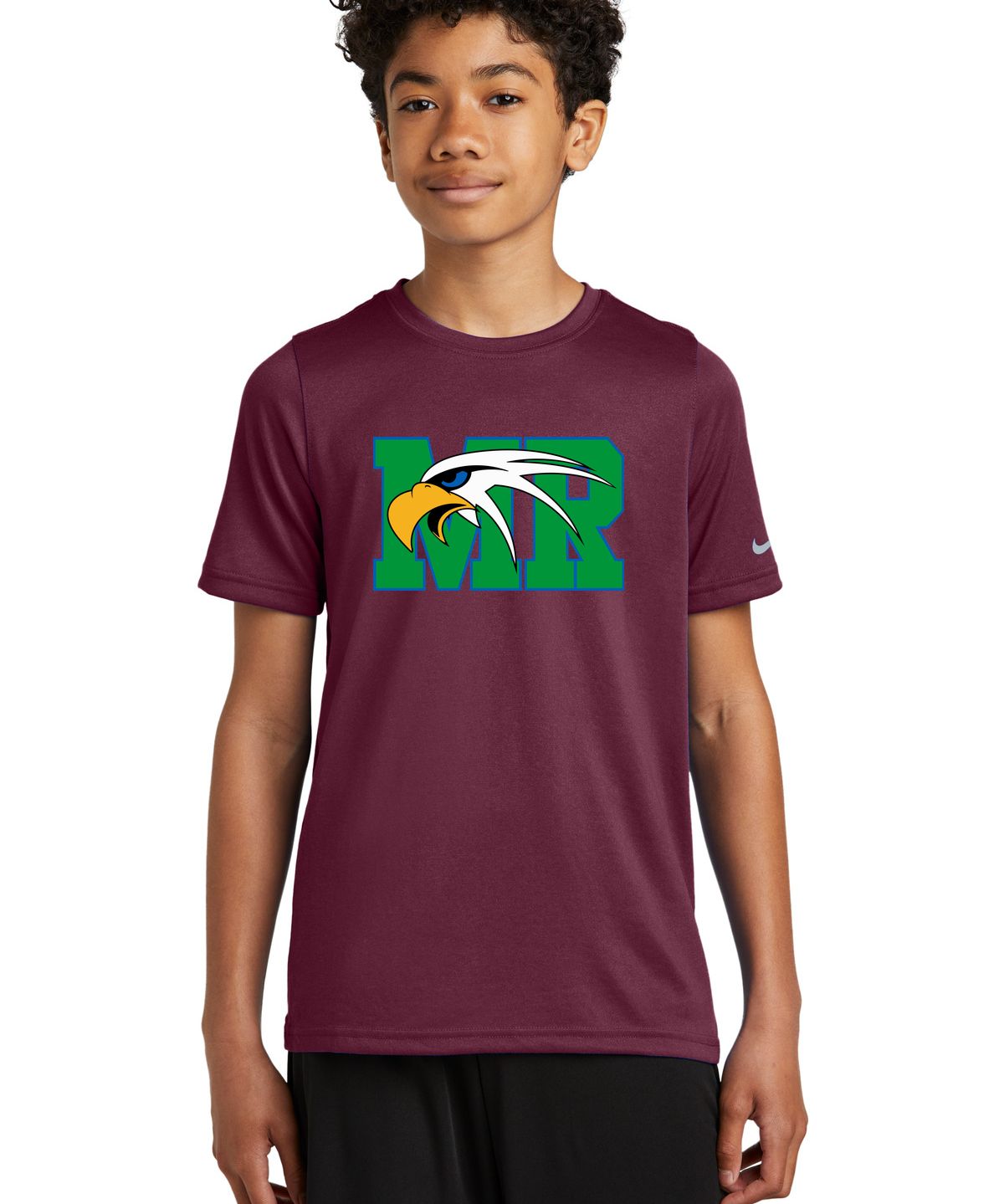 Maple River High School hockey_boys - Deep Maroon Nike Youth Swoosh Sleeve rLegend Tee NKDX8787
