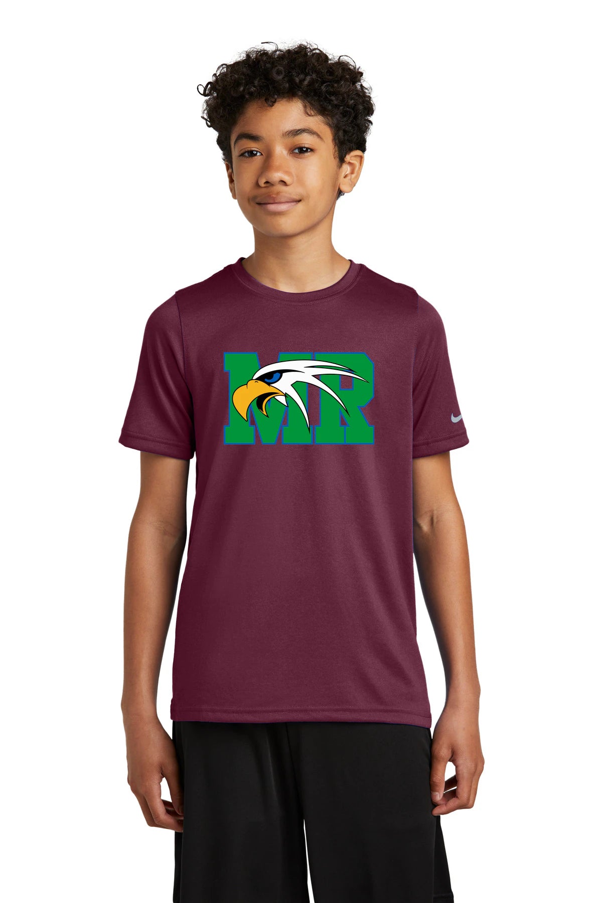 Maple River High School hockey_boys - Deep Maroon Nike Youth Swoosh Sleeve rLegend Tee NKDX8787