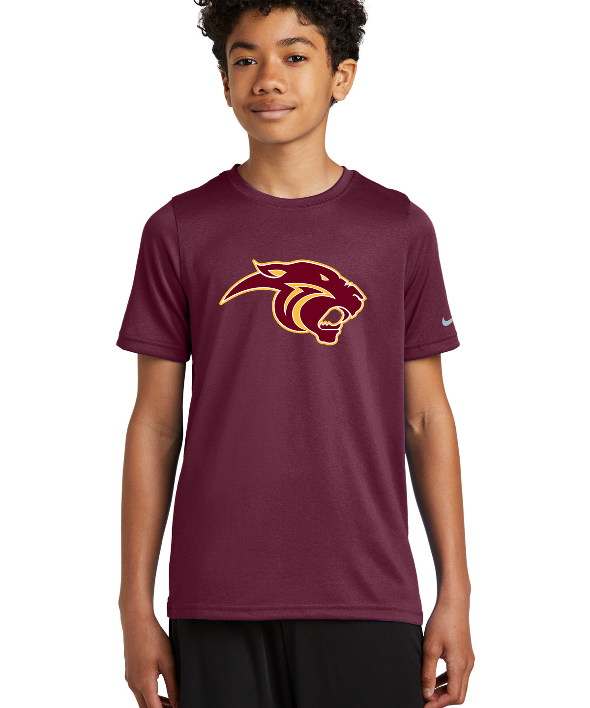 Pine Island Football - Deep Maroon Nike Youth Swoosh Sleeve rLegend Tee NKDX8787