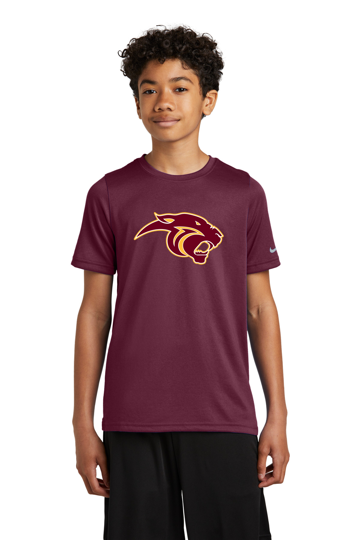 Pine Island Football - Deep Maroon Nike Youth Swoosh Sleeve rLegend Tee NKDX8787