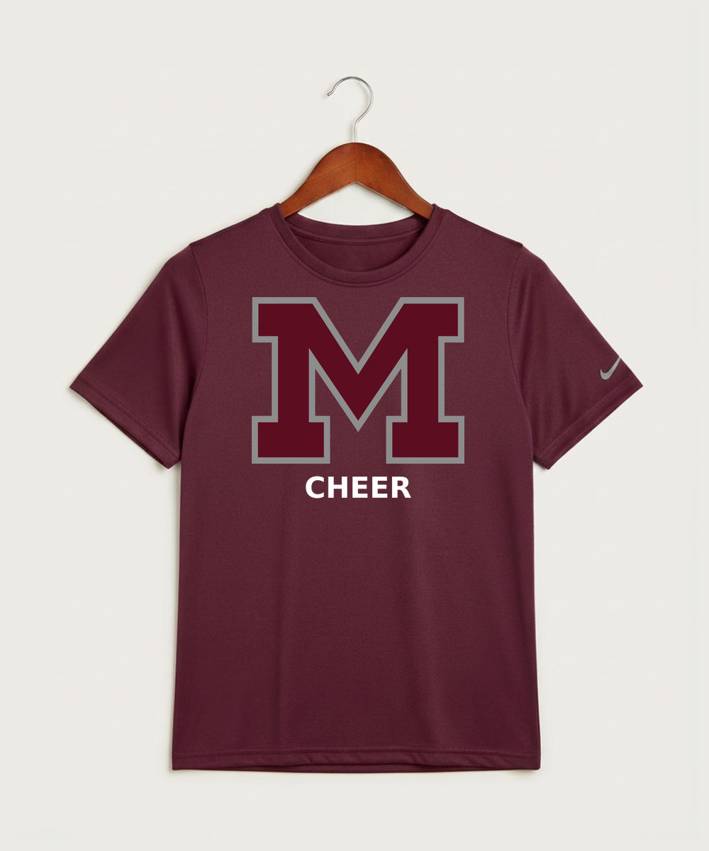 Moline Cheer general - Deep Maroon Nike Youth Swoosh Sleeve rLegend Tee NKDX8787