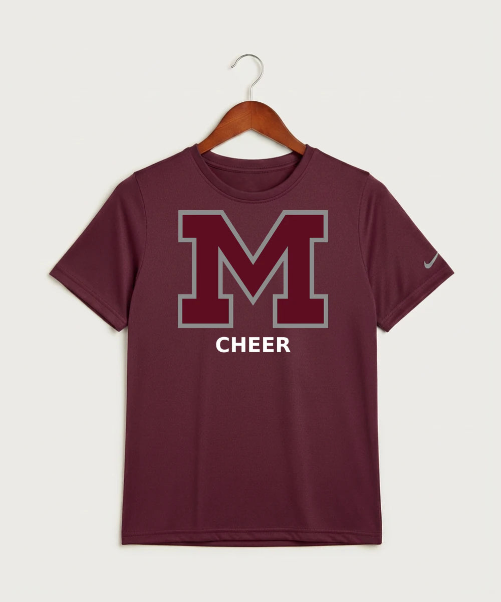 Moline Cheer general - Deep Maroon Nike Youth Swoosh Sleeve rLegend Tee NKDX8787