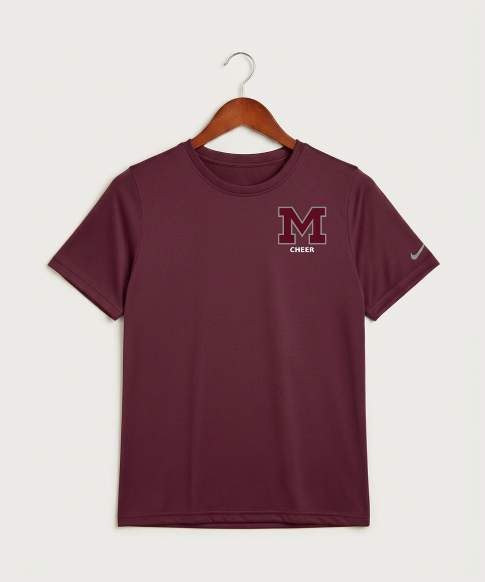 Moline Cheer general - Deep Maroon Nike Youth Swoosh Sleeve rLegend Tee NKDX8787