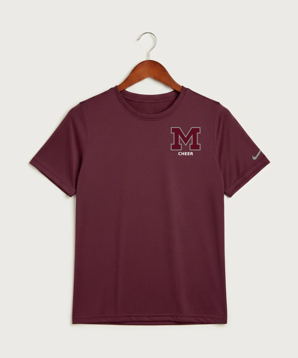 Moline Cheer general - Deep Maroon Nike Youth Swoosh Sleeve rLegend Tee NKDX8787