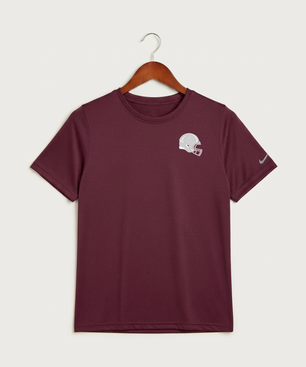 Crosby Ironton High School Football (Boys) - Deep Maroon Nike Youth Swoosh Sleeve rLegend Tee NKDX8787