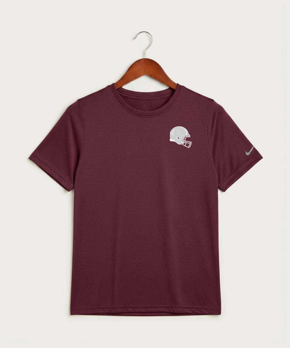 Two Harbors High School Football (Boys) - Deep Maroon Nike Youth Swoosh Sleeve rLegend Tee NKDX8787