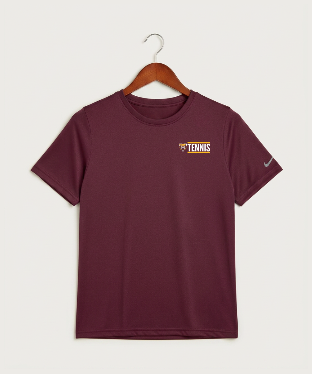 Stewartville High School Tennis (Coed) - Deep Maroon Nike Youth Swoosh Sleeve rLegend Tee NKDX8787
