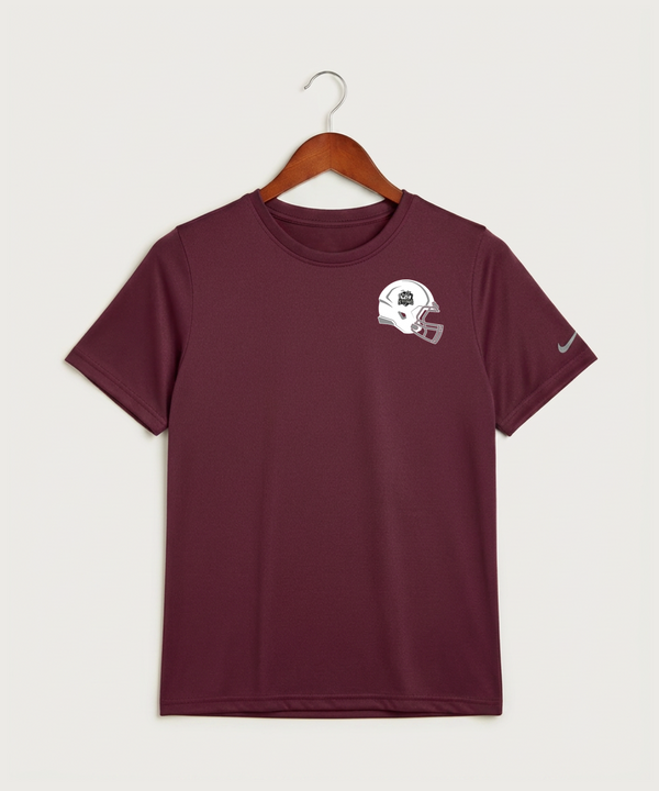 Yellow Medicine East High School Football (Boys) - Deep Maroon Nike Youth Swoosh Sleeve rLegend Tee NKDX8787