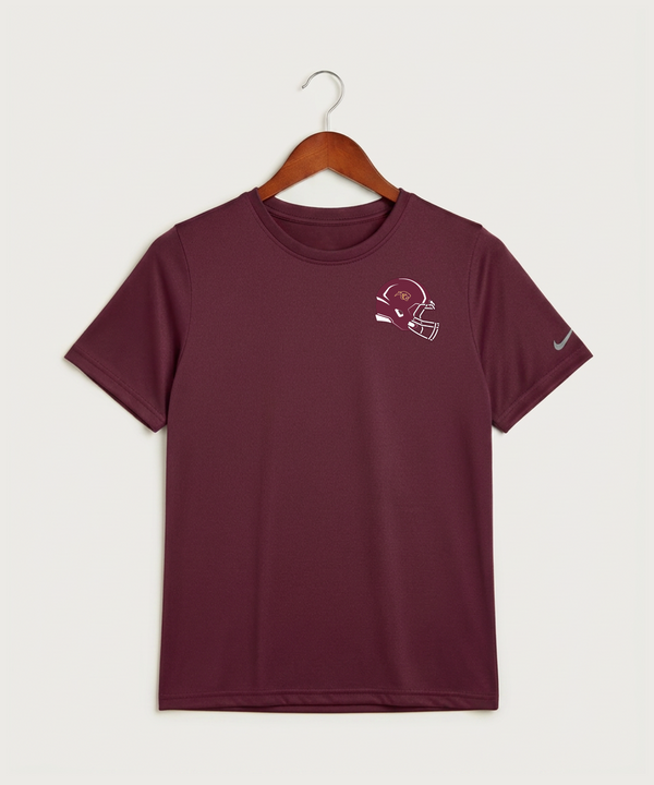 Pine Island High School Football (Boys) - Deep Maroon Nike Youth Swoosh Sleeve rLegend Tee NKDX8787
