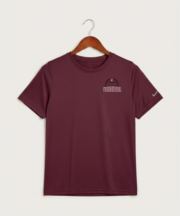 Triton High School Volleyball (Girls) - Deep Maroon Nike Youth Swoosh Sleeve rLegend Tee NKDX8787