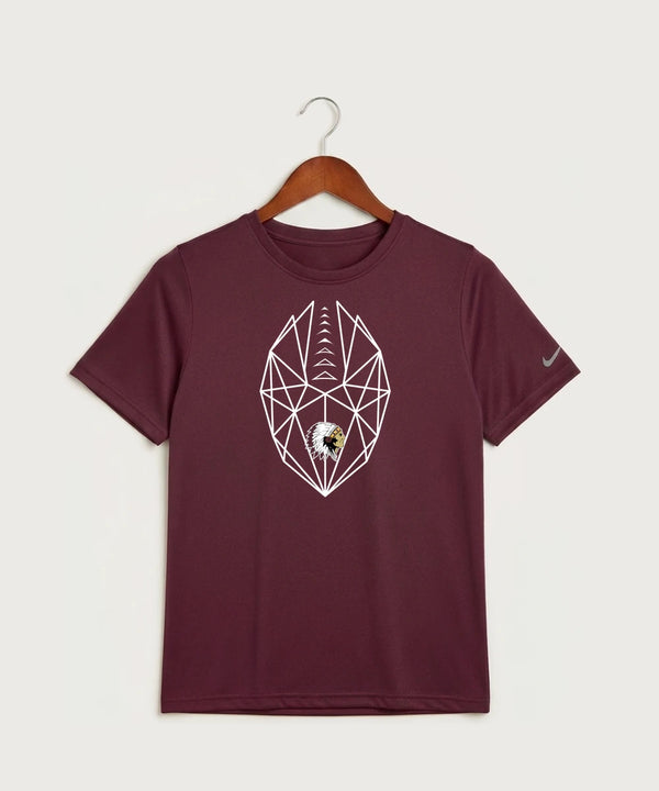 Stockton High School Football - Deep Maroon Nike Youth Swoosh Sleeve rLegend Tee NKDX8787