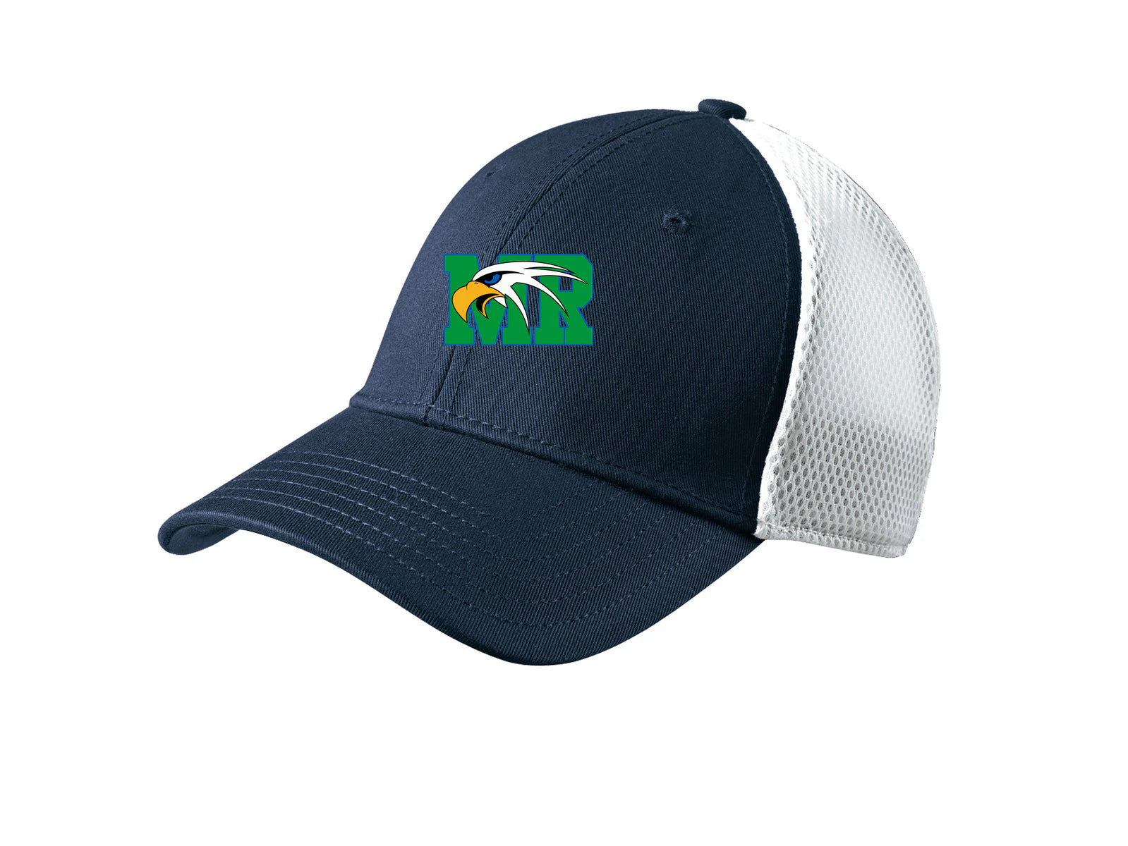 Maple River High School hockey_boys - Deep Navy/ White New Era - Stretch Mesh Cap. NE1020