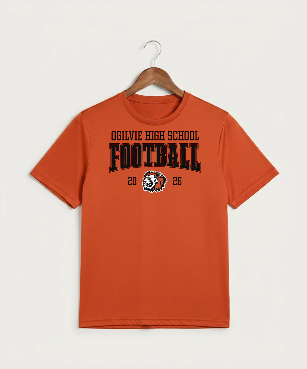Ogilvie High School Football (Boys) - Deep Orange Sport-Tek PosiCharge Competitor Tee. ST350