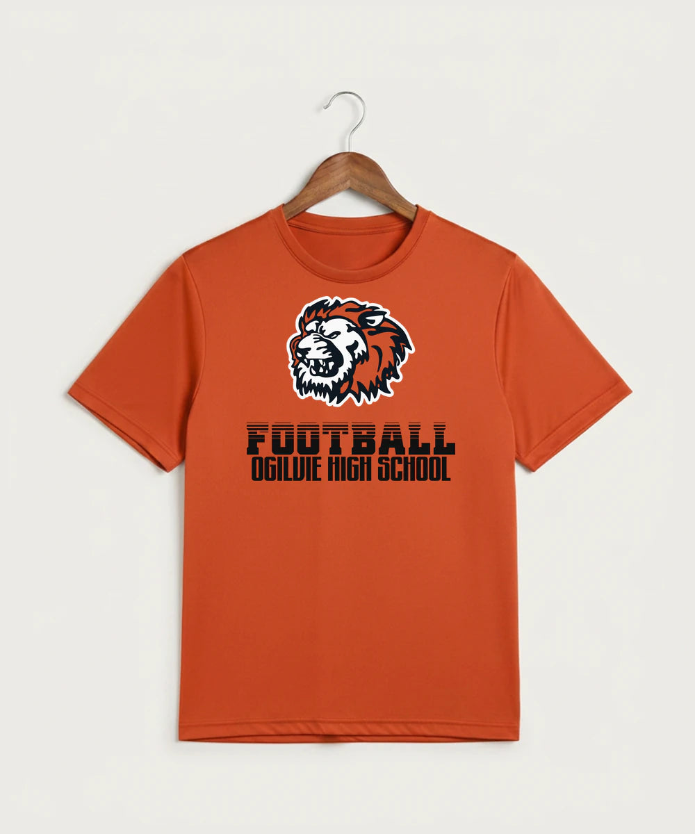 Ogilvie High School Football (Boys) - Deep Orange Sport-Tek PosiCharge Competitor Tee. ST350