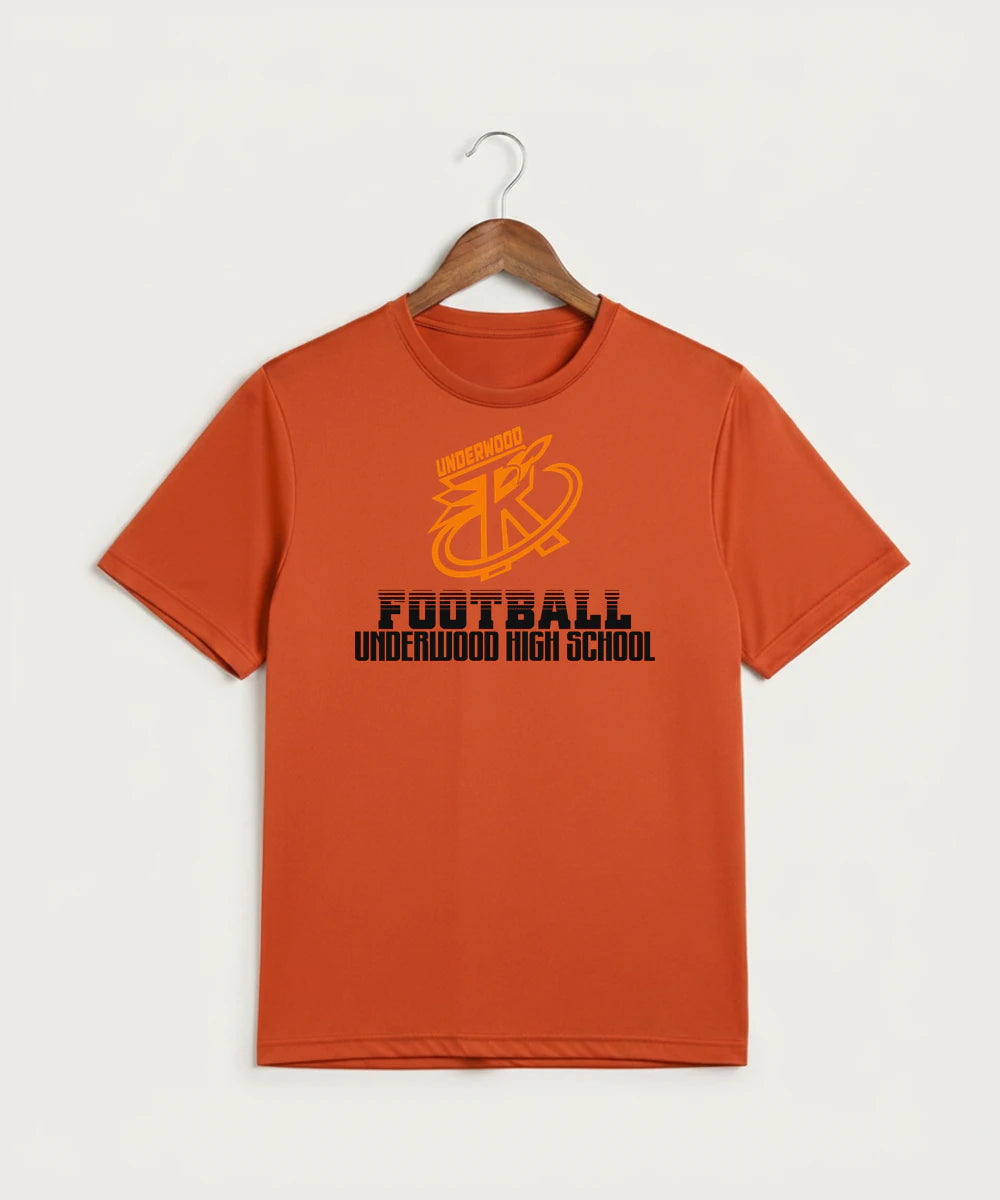 Underwood High School Football (Boys) - Deep Orange Sport-Tek PosiCharge Competitor Tee. ST350