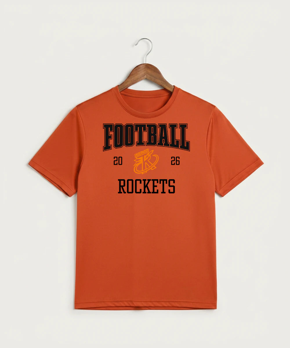 Underwood High School Football (Boys) - Deep Orange Sport-Tek PosiCharge Competitor Tee. ST350