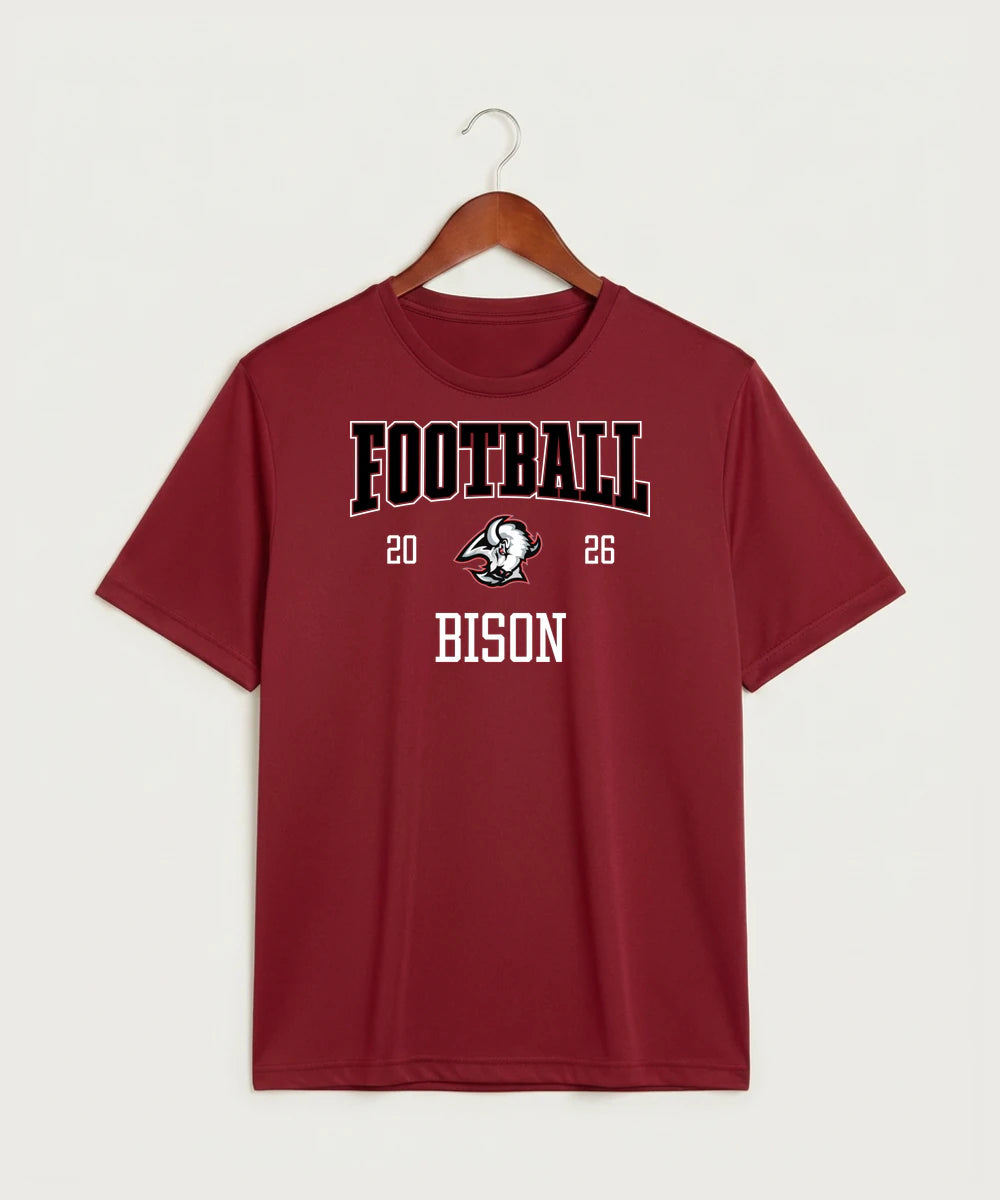 Buffalo High School Football (Boys) - Deep Red Sport-Tek PosiCharge Competitor Tee. ST350
