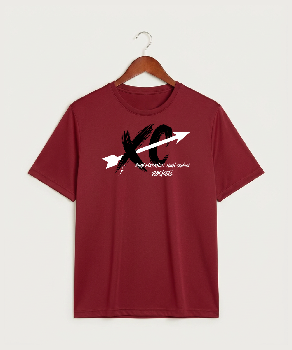 John Marshall High School Cross Country (Coed) - Deep Red Sport-Tek PosiCharge Competitor Tee. ST350