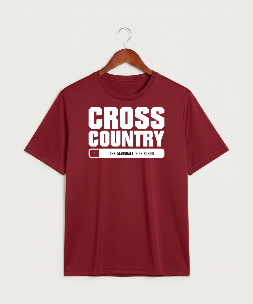 John Marshall High School Cross Country (Coed) - Deep Red Sport-Tek PosiCharge Competitor Tee. ST350
