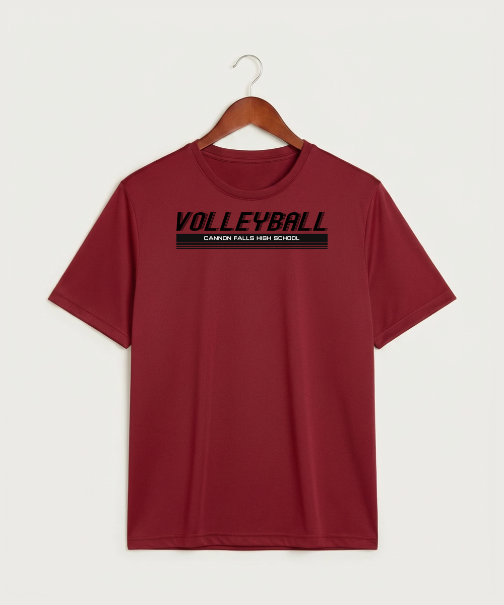 Cannon Falls High School Volleyball (Girls) - Deep Red Sport-Tek PosiCharge Competitor Tee. ST350