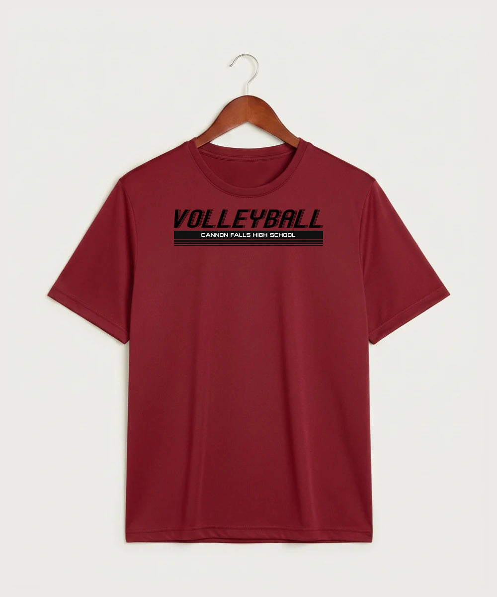Cannon Falls High School Volleyball (Girls) - Deep Red Sport-Tek PosiCharge Competitor Tee. ST350