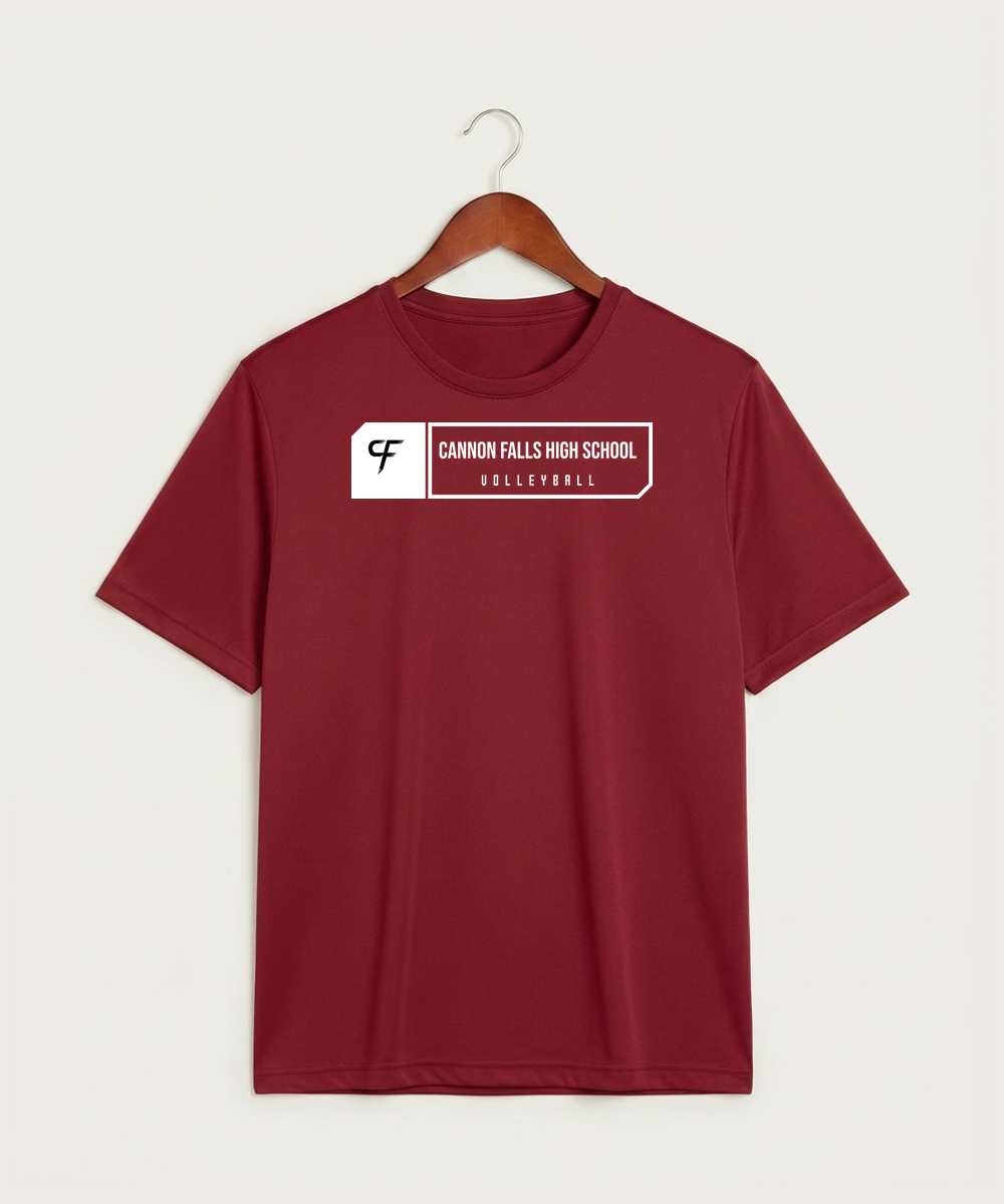 Cannon Falls High School Volleyball (Girls) - Deep Red Sport-Tek PosiCharge Competitor Tee. ST350