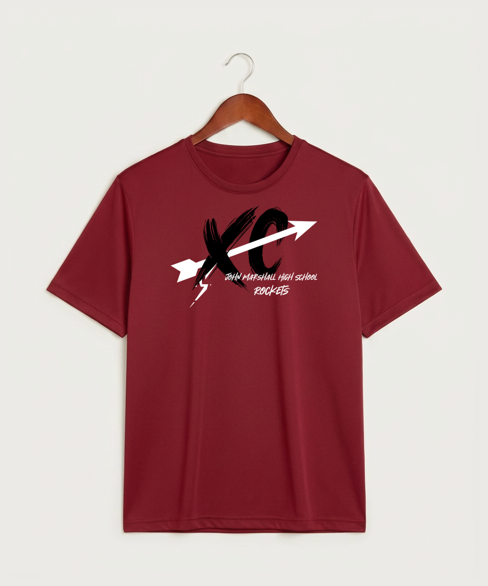 John Marshall High School Cross Country (Coed) - Deep Red Sport-Tek PosiCharge Competitor Tee. ST350