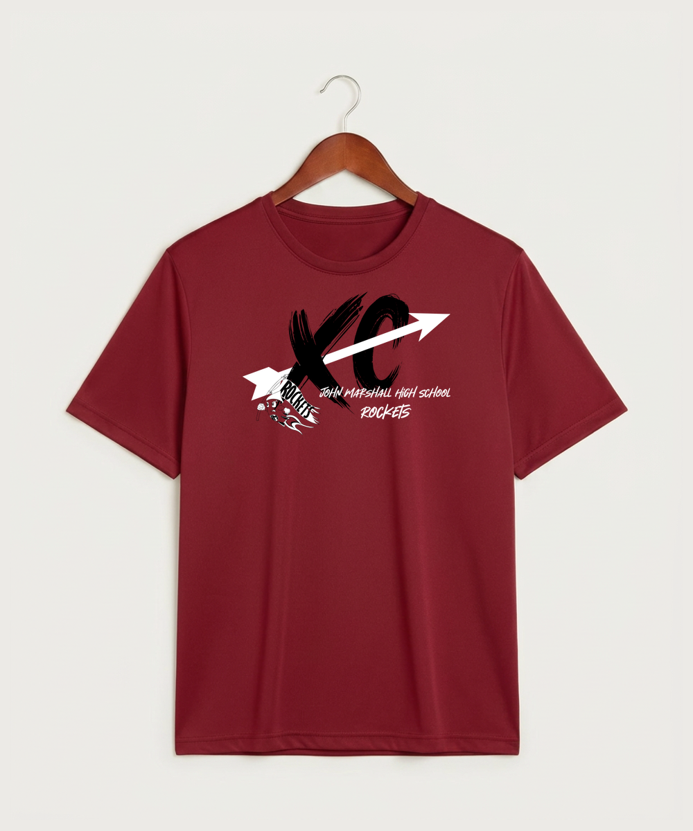 John Marshall High School Cross Country (Coed) - Deep Red Sport-Tek PosiCharge Competitor Tee. ST350