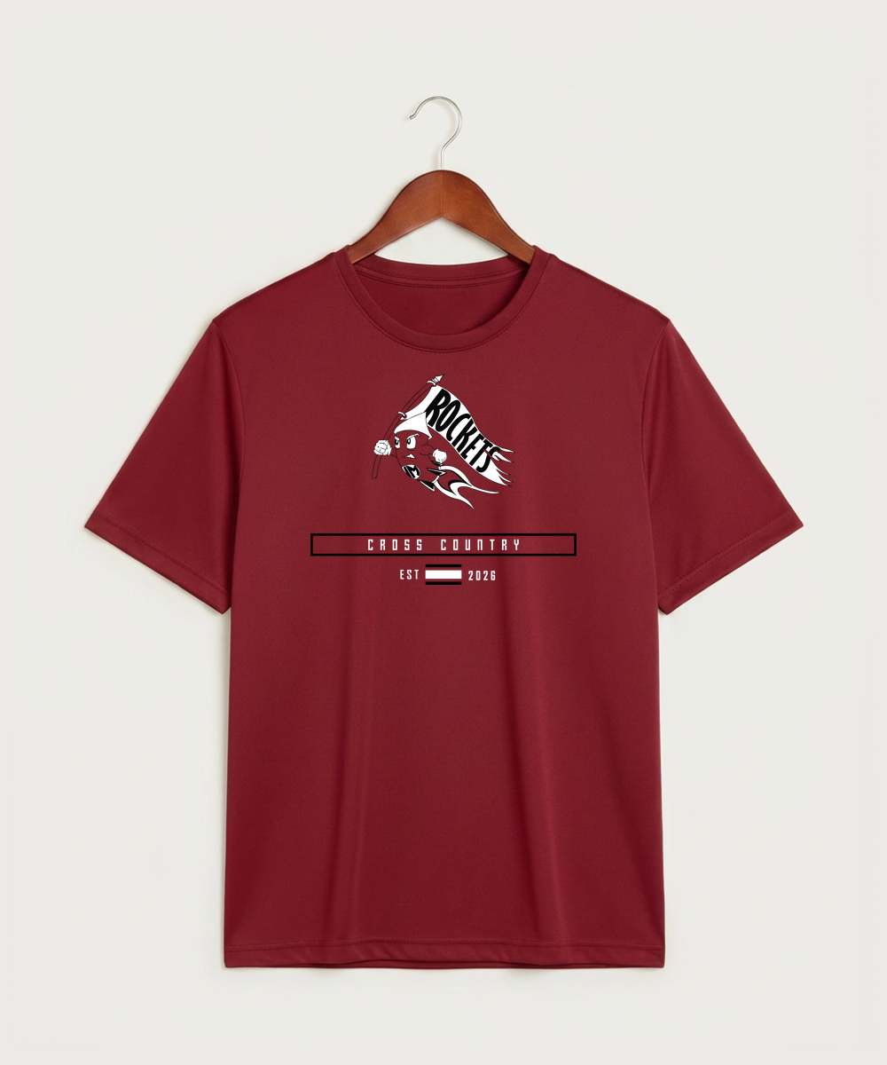 John Marshall High School Cross Country (Coed) - Deep Red Sport-Tek PosiCharge Competitor Tee. ST350