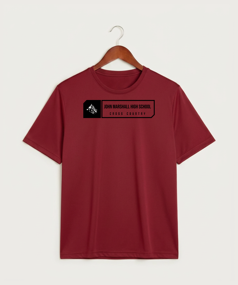 John Marshall High School Cross Country (Coed) - Deep Red Sport-Tek PosiCharge Competitor Tee. ST350