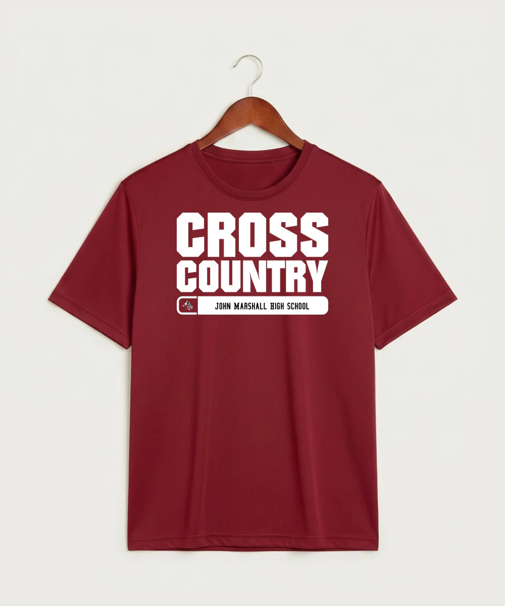 John Marshall High School Cross Country (Coed) - Deep Red Sport-Tek PosiCharge Competitor Tee. ST350