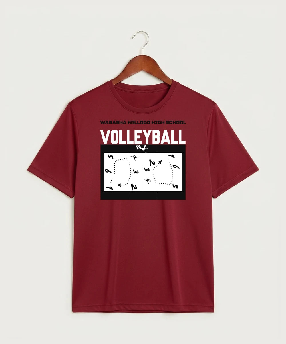Wabasha Kellogg High School Volleyball (Girls) - Deep Red Sport-Tek PosiCharge Competitor Tee. ST350