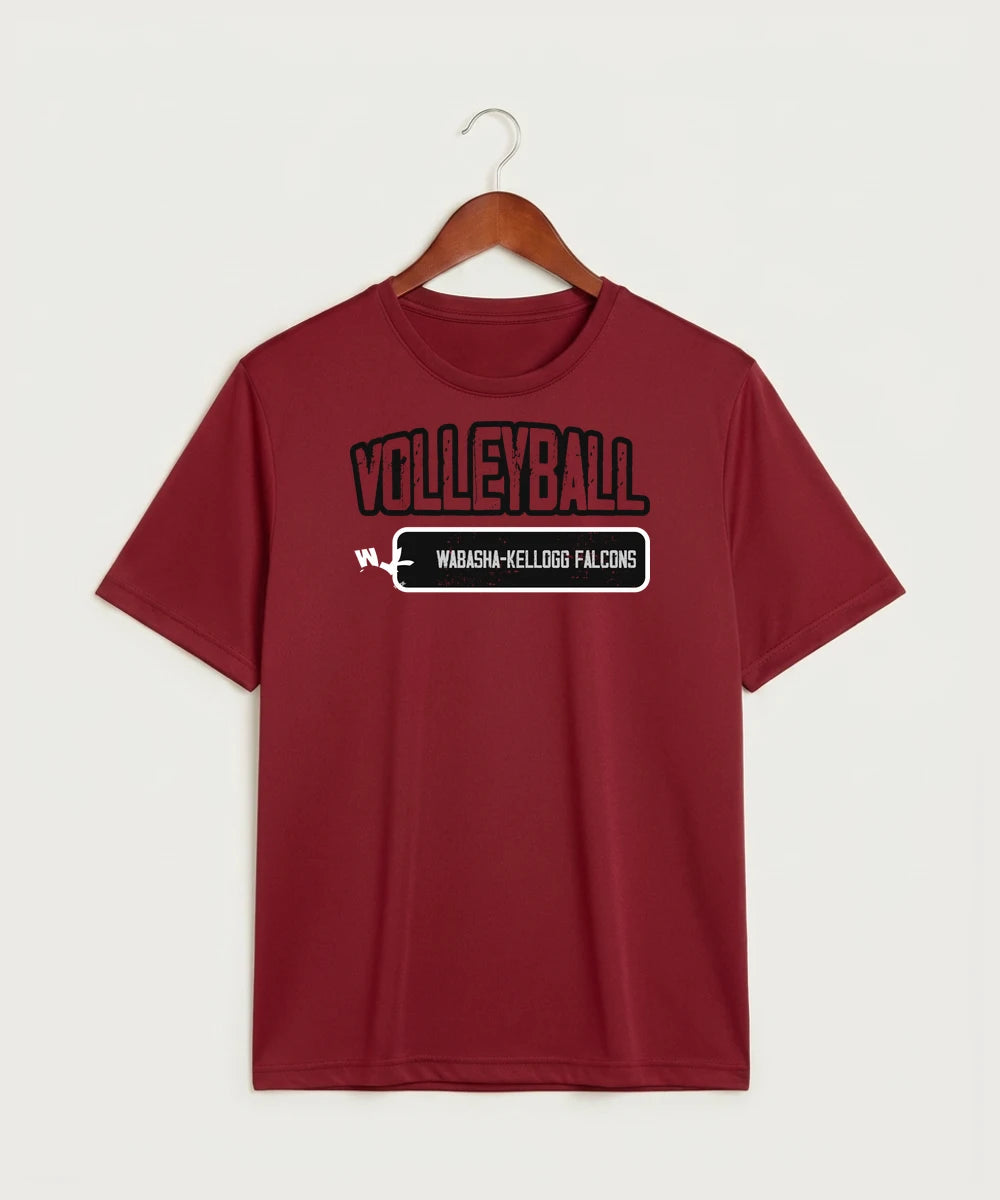 Wabasha Kellogg High School Volleyball (Girls) - Deep Red Sport-Tek PosiCharge Competitor Tee. ST350