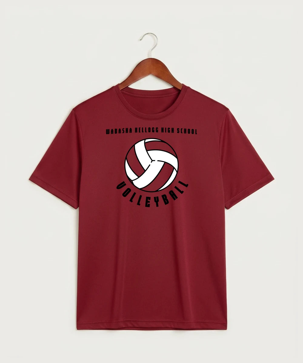 Wabasha Kellogg High School Volleyball (Girls) - Deep Red Sport-Tek PosiCharge Competitor Tee. ST350